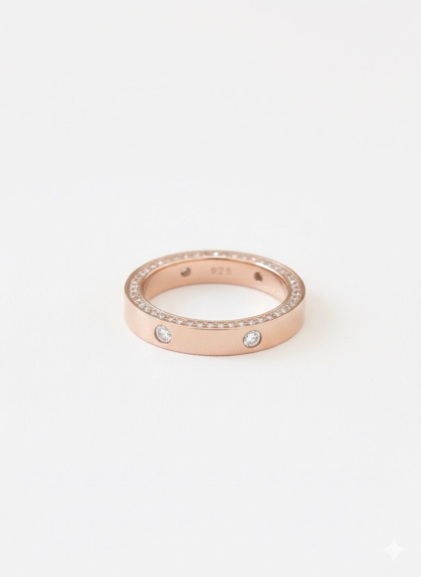Premium Rose Gold plated 92.5 Silver  Classy Love Ring